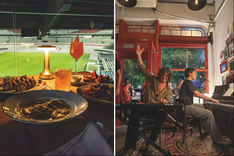 Una vista del Monumental y un piano bar
